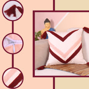 Hand Crafted Embroidered Bohemian Cushion Cover, Set of 1 (16 x16 inches/ 40x40 cm)